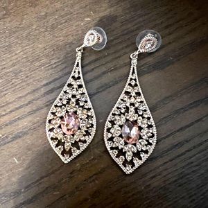 Rose gold colour long earrings